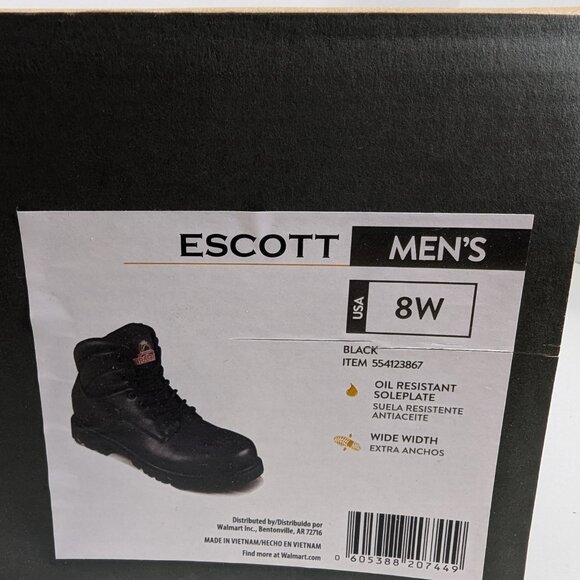 Brahma Boots Escott Men's Black Oil Resistant Soleplate Soft Toe Size 8W - Picture 2 of 7